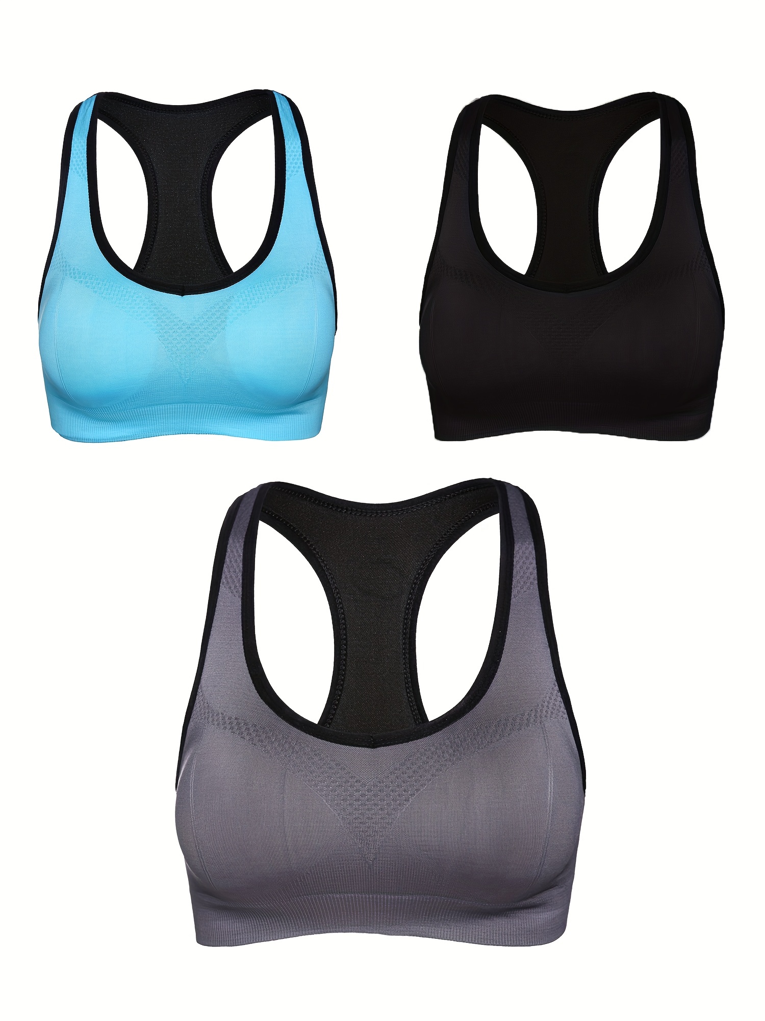 Women's Activewear: Comfy Solid Color Front Zip Sports Bras - Temu