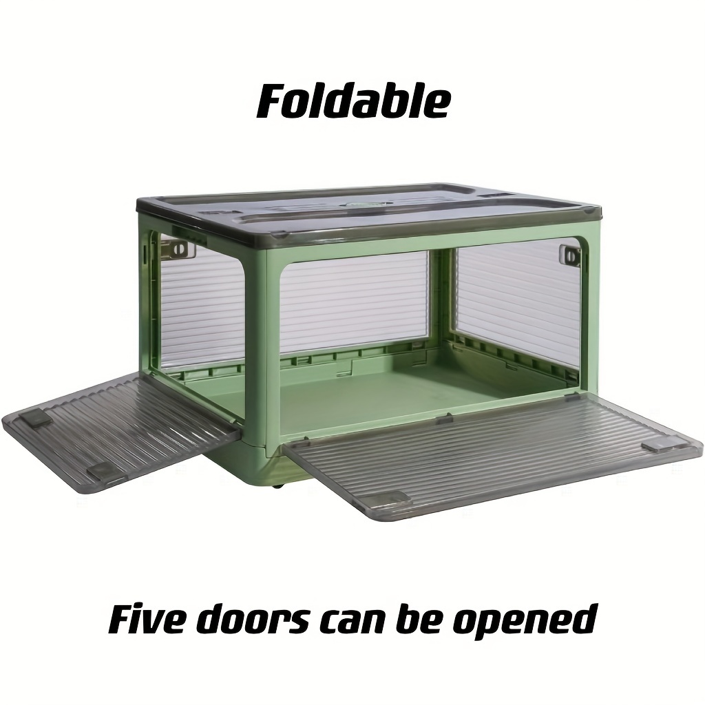 Foldable Storage Bins Wheels Stackable Plastic Folding - Temu