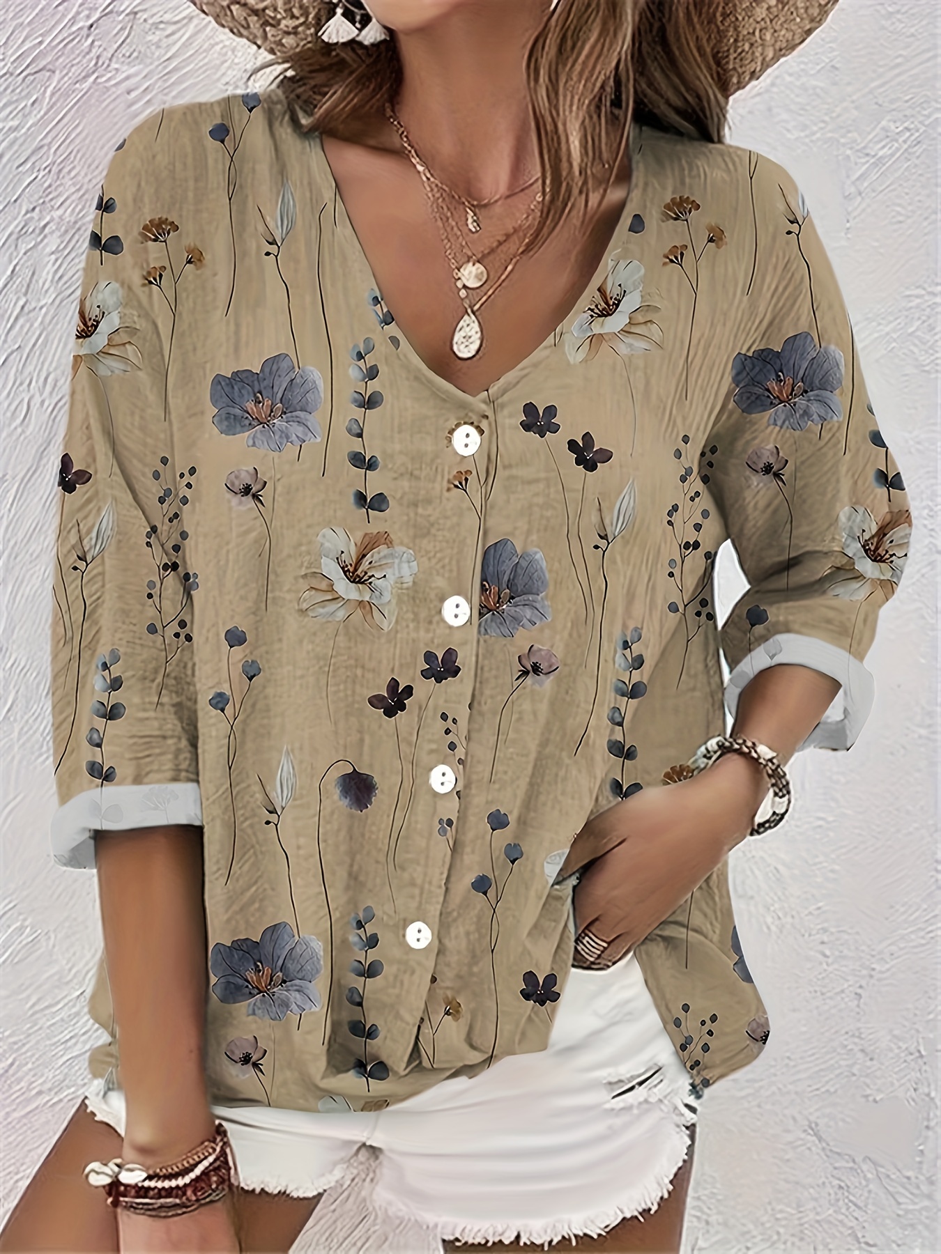 Blusa con discount botones al frente