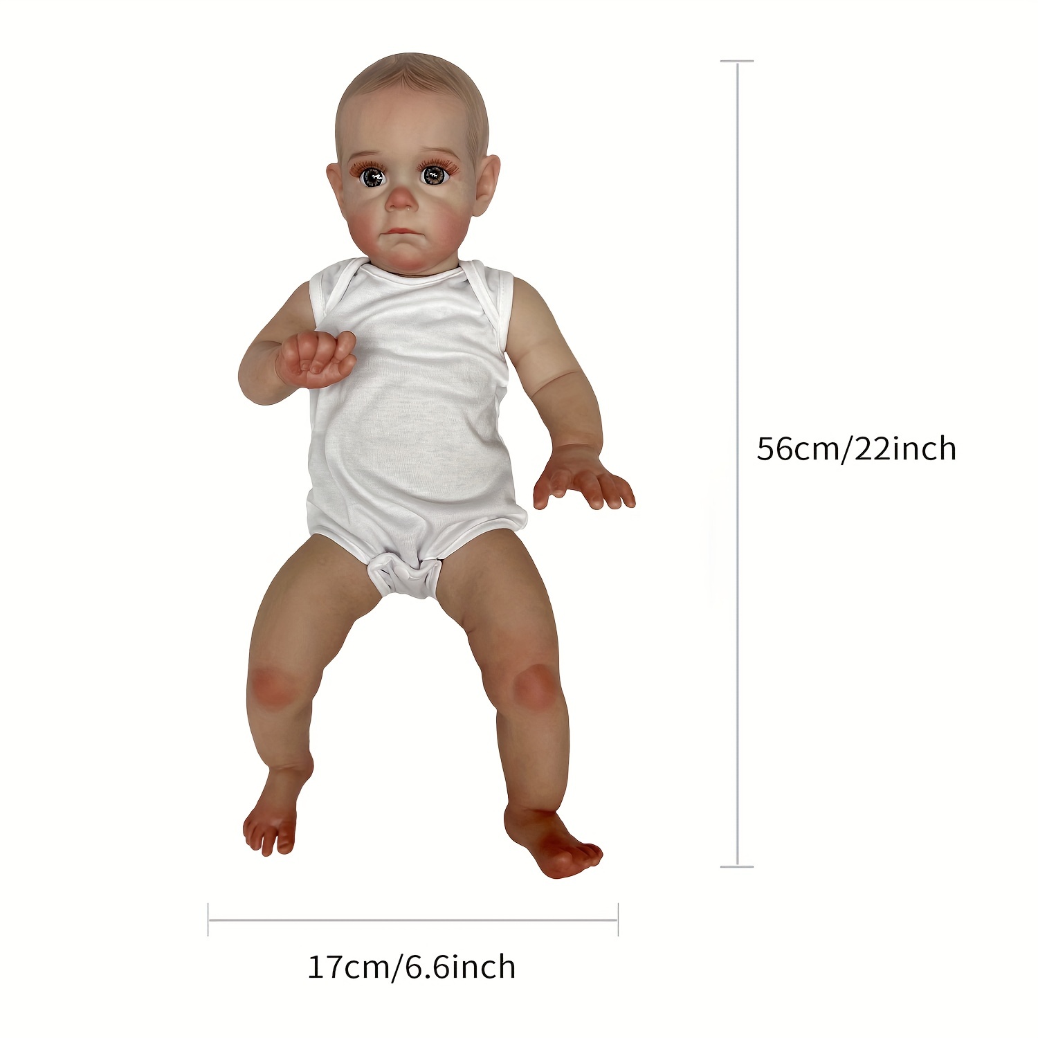 56cm Full Body Silicone Reborn Baby Doll Toy For Girl 22 Inch