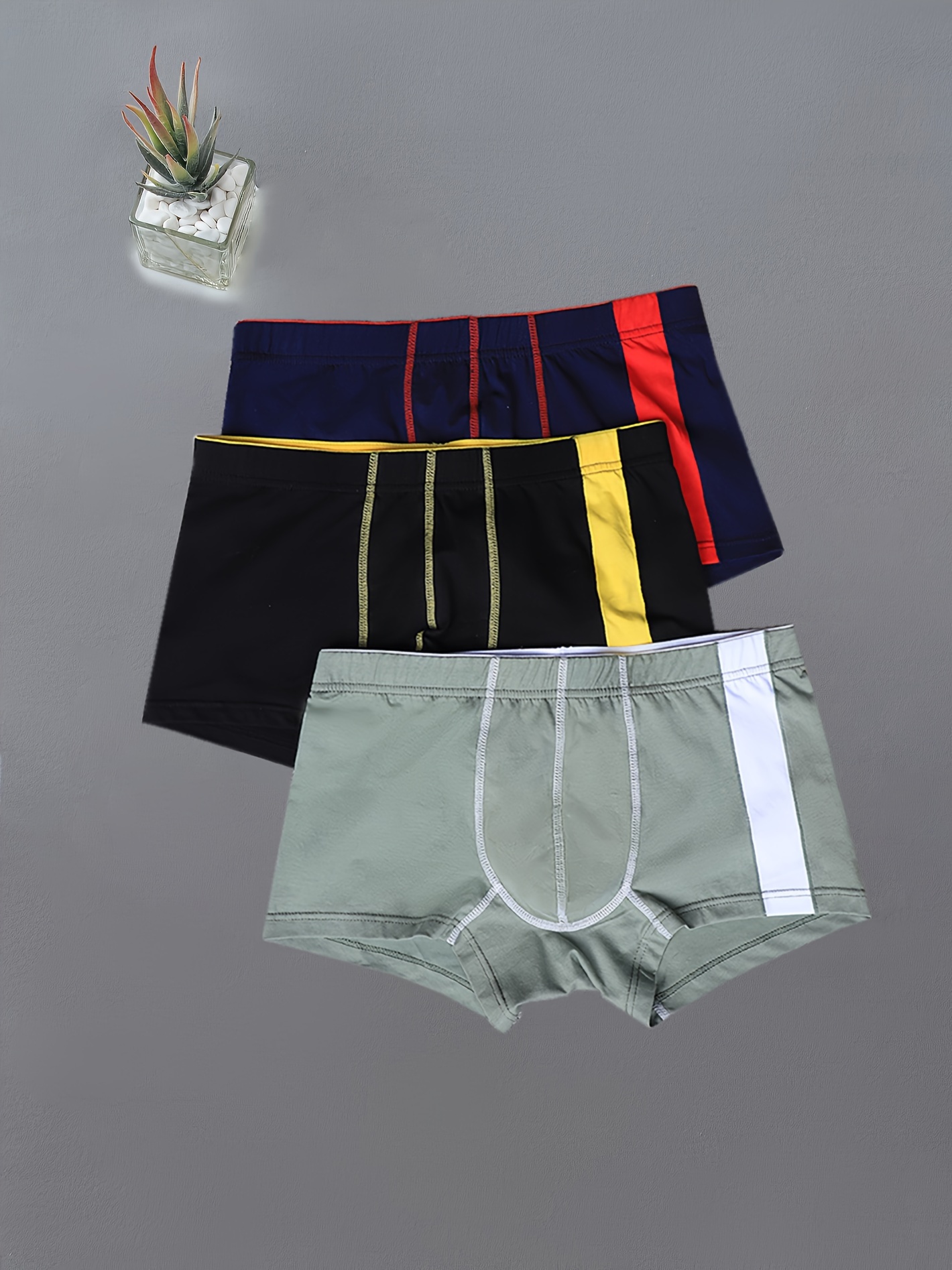 Men's Color Block Hollow Boxer Briefs Sexy Stretch - Temu