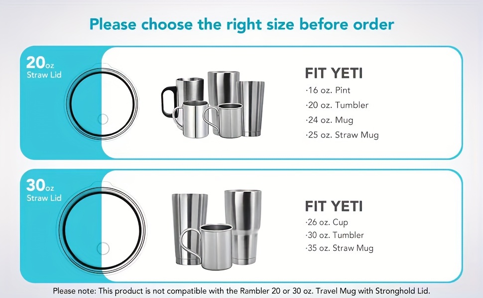 YETI Straw Lid Rambler 26 oz Cup, 30 oz Tumbler, 35 oz Straw Mug,  Shatter-proof and Dishwasher safe
