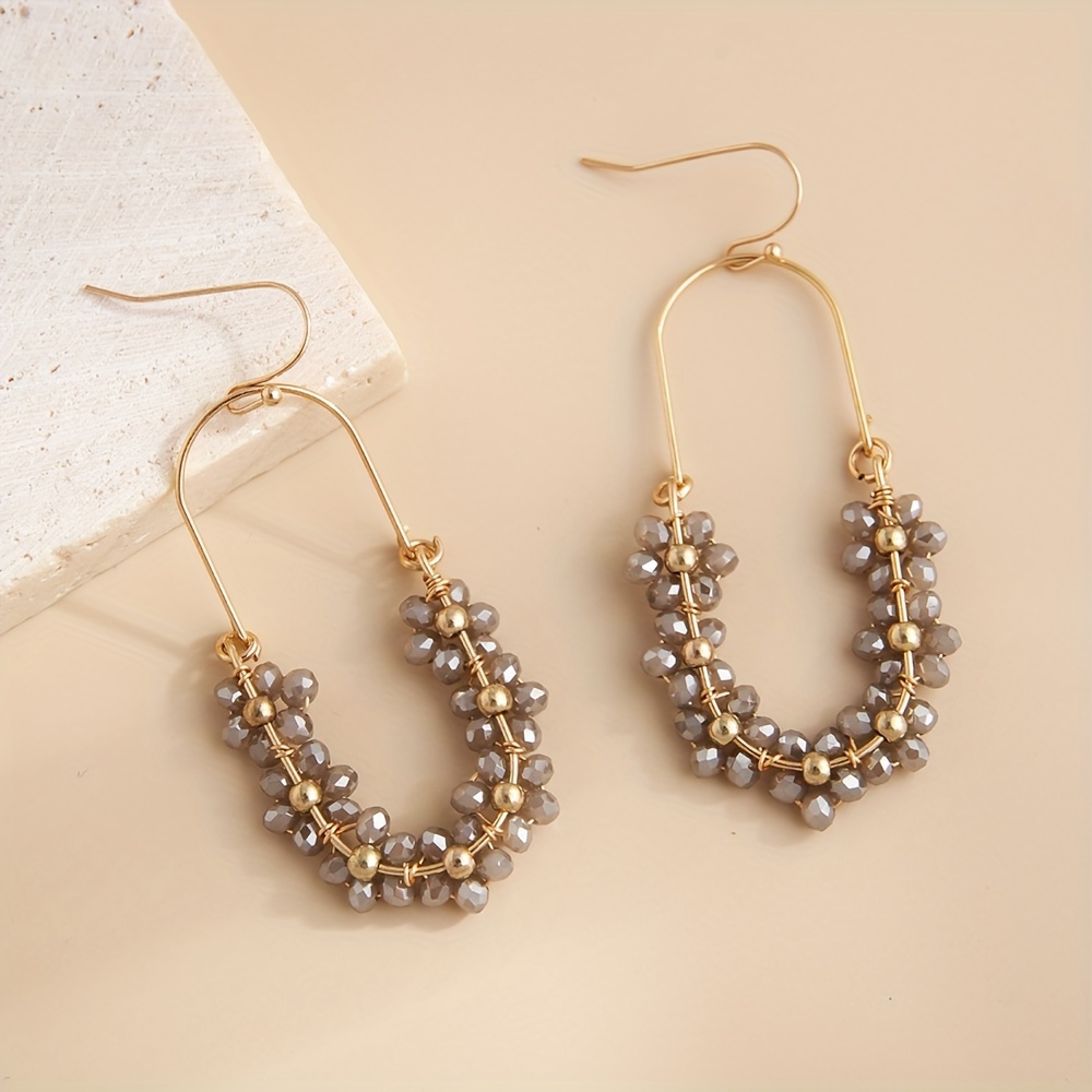 Women's Exquisite Artificial Crystal Flower Earrings, Perfect Gift