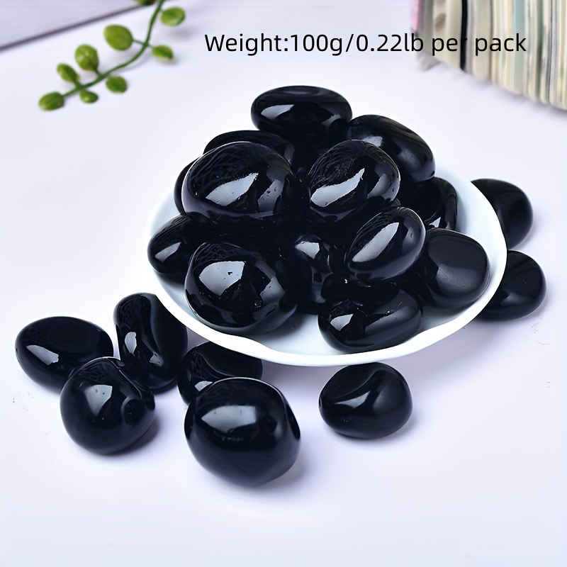 Black Obsidian Natural Healing Crystals Stones Set Polished - Temu