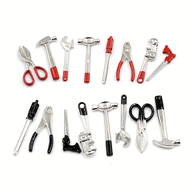 8pcs 1:12 Scale Miniature Metal Hand Tools Set Dolls House Accessories Good  Quality