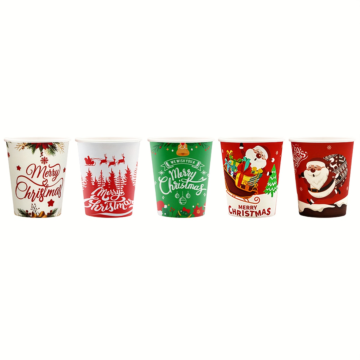 Christmas Series Disposable Paper Coffee Cups Suitable For - Temu