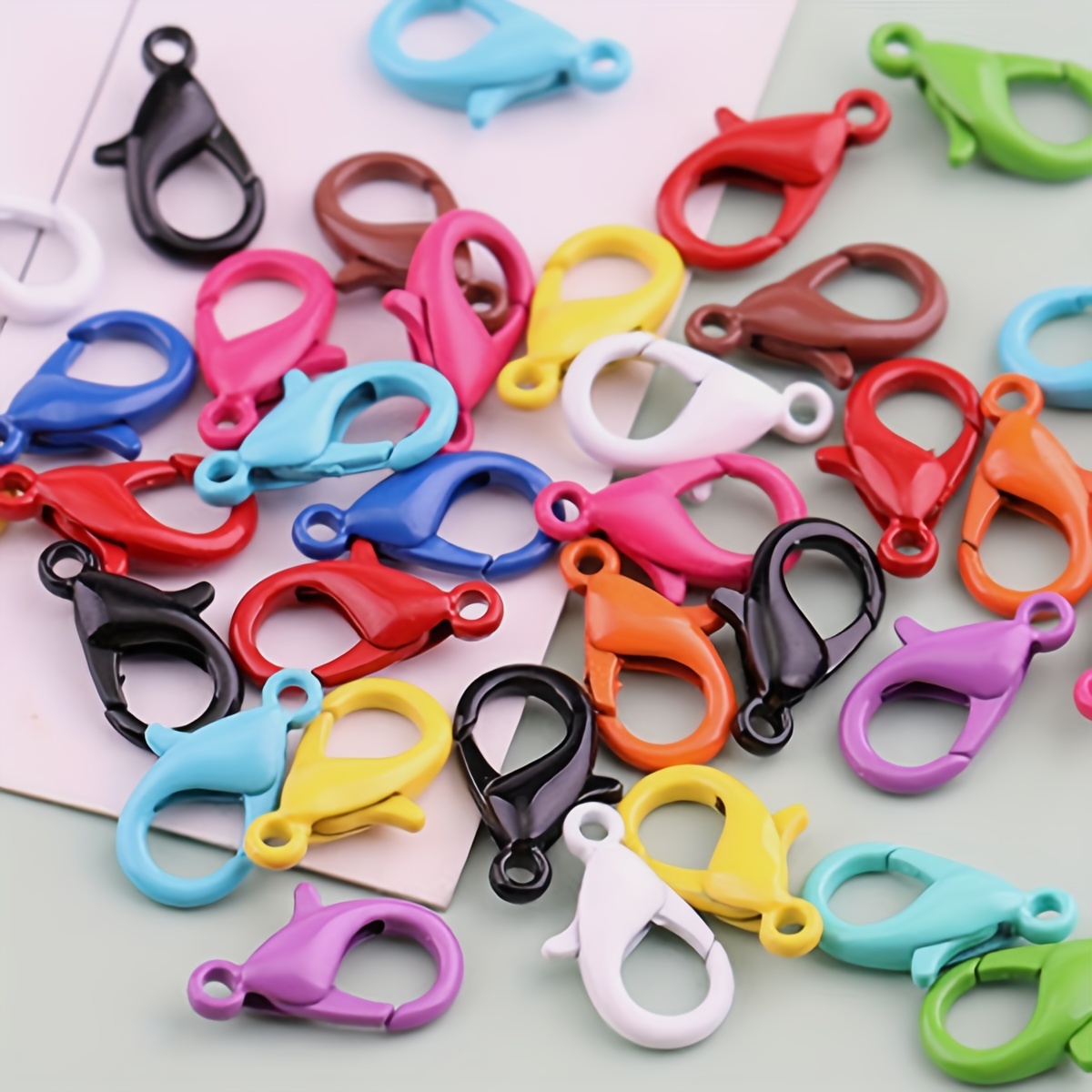 30/50pcs Plastic Lobster Clasp, Colorful Lanyard Clip And Hook Clasp, Mixed  Color, Plastic Keychain Clip For DIY Key Ring