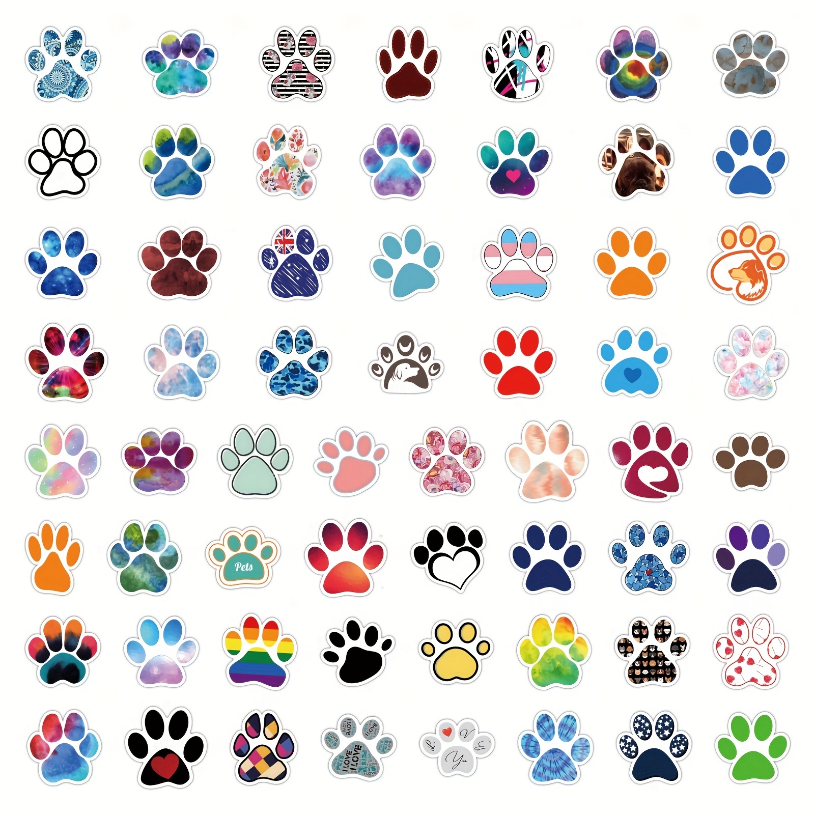 Cute Cartoon Cat Dog Animals Paw Print Stickers, Cool Colorful Deacls,  Doodle Vinyl Pvc Waterproof Stickers For Water Bottle Skateboard Luggage  Laptop Computer Phone Decoration Temu Australia