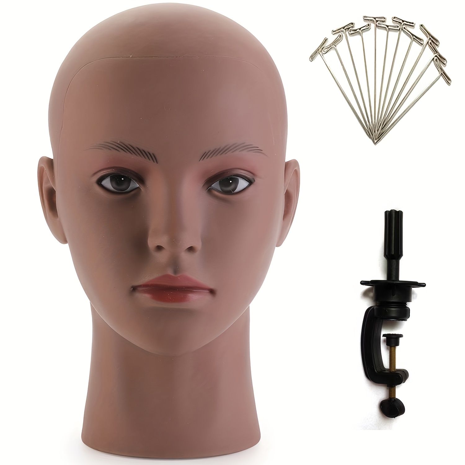 Bald Manikin Head, Manikin Model Doll Head Makeup Training Head