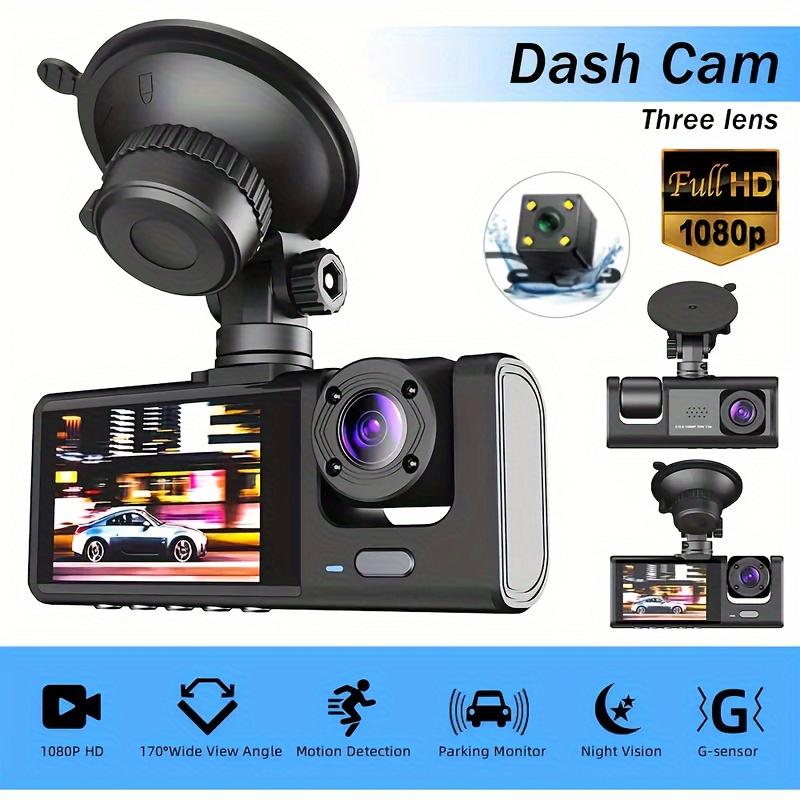 1080p Camera Dash Cam W/ Ir Night Vision, Loop Recording & Ips