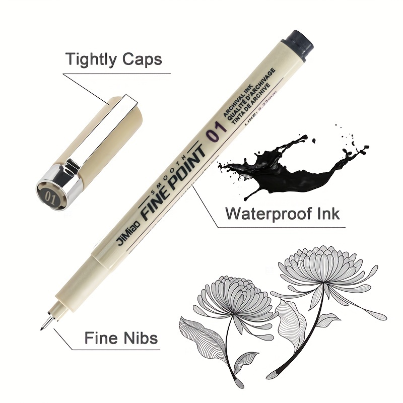 Sakura Fine Line Pen Waterproof Needle Tip Pen Hand painted - Temu