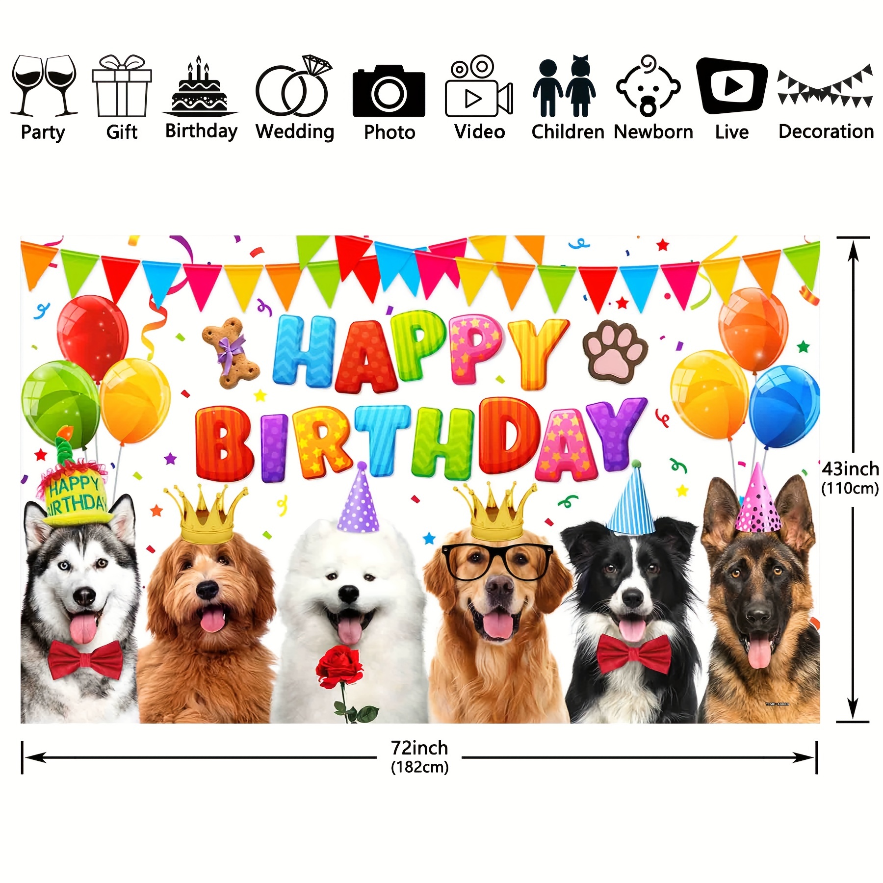 1 Pieza Decoraciones Fiestas Cumpleaños Temática Cachorros - Temu Chile