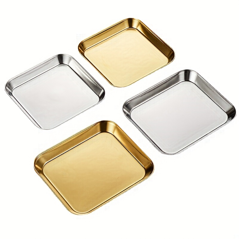 304 Flat Bottom Stainless Steel Square Tray Baking Pan