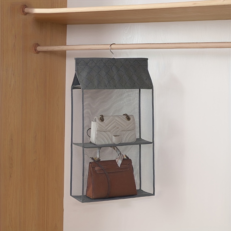 3pcs Hanging Handbag & Purse Organizer, Storage Holder For Wardrobe,  Portable Dustproof Bag