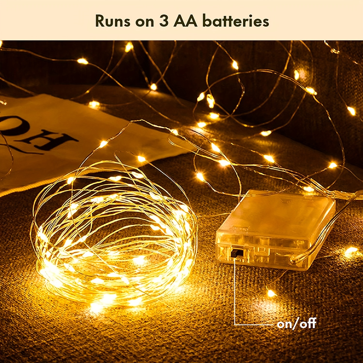  ANJAYLIA - Guirnalda de luces LED con pilas : Herramientas y  Mejoras del Hogar