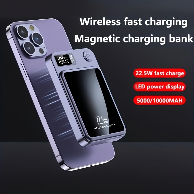 Power Bank Wireless Magnético 10000mAh Batería Externa Inalámbrica Magnética  VRURC Cargador Portátil PowerBank Wireless 10000mAh PD 22.5W Carga rápida  Compatible con iPhone 13/12/ Pro/Mini/Pro MAX : : Electrónica