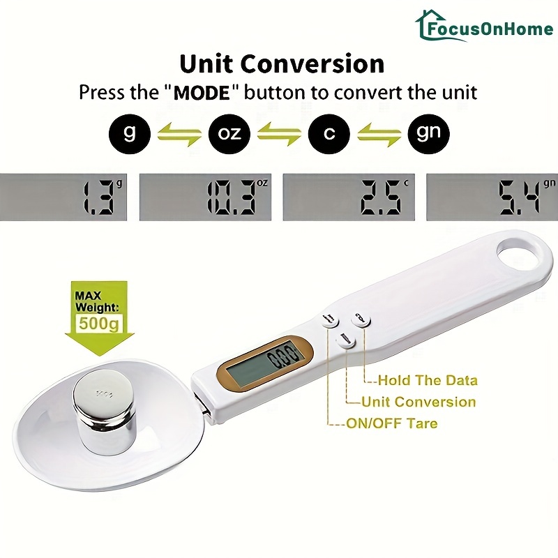  Digital Spoon Scales - Food Measuring Spoon, Scale Ounces and  Grams 500g/0.1g, Small Electronic Baking Scale with LCD Display for Coffee  Beans,Milk,Tea,Flour,Oil (Black) : Home & Kitchen