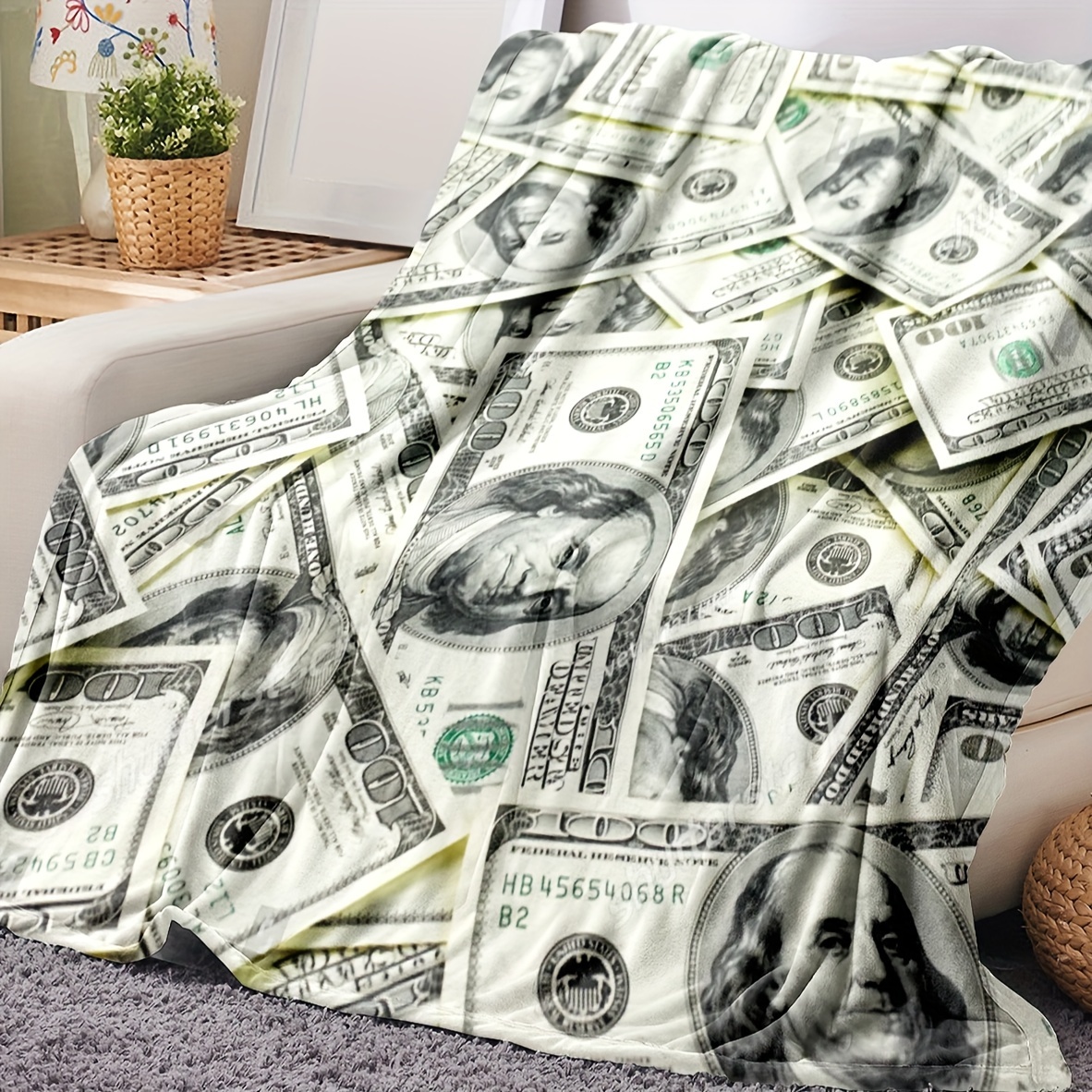  Levens Money Throw Blanket Gifts for Women Girls Boys, 100  Dollar Bill Print Decor for Couch Bed Sofa Travelling Camping, Birthday  Christmas Soft Cozy Lightweight Blankets for Kids Adults 50x60 