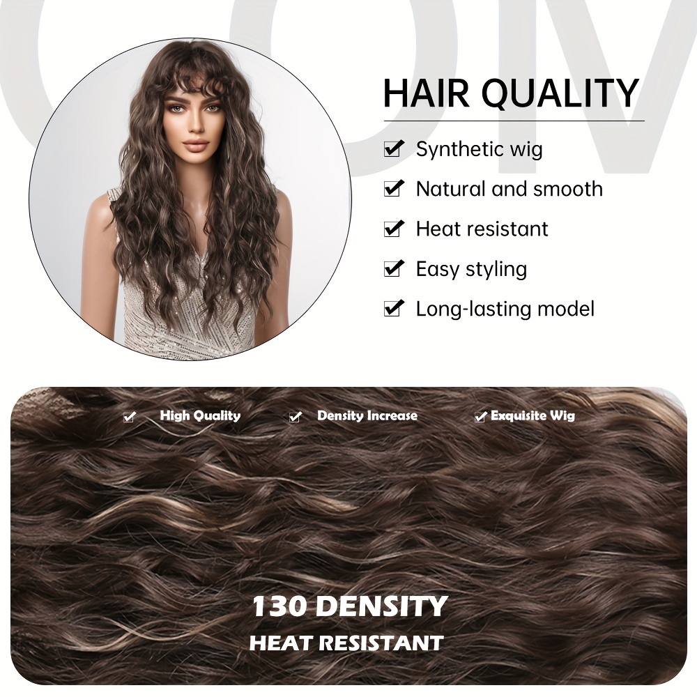 ELEMENT Long Silky Straight Hair Wigs With Bangs For Black Women Daily  Party Wig