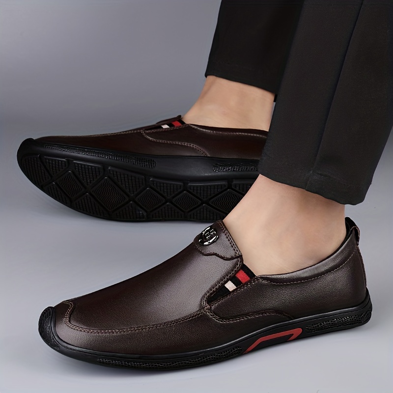 Men's Slip On Leather Shoes Smart Casual Walking Shoes