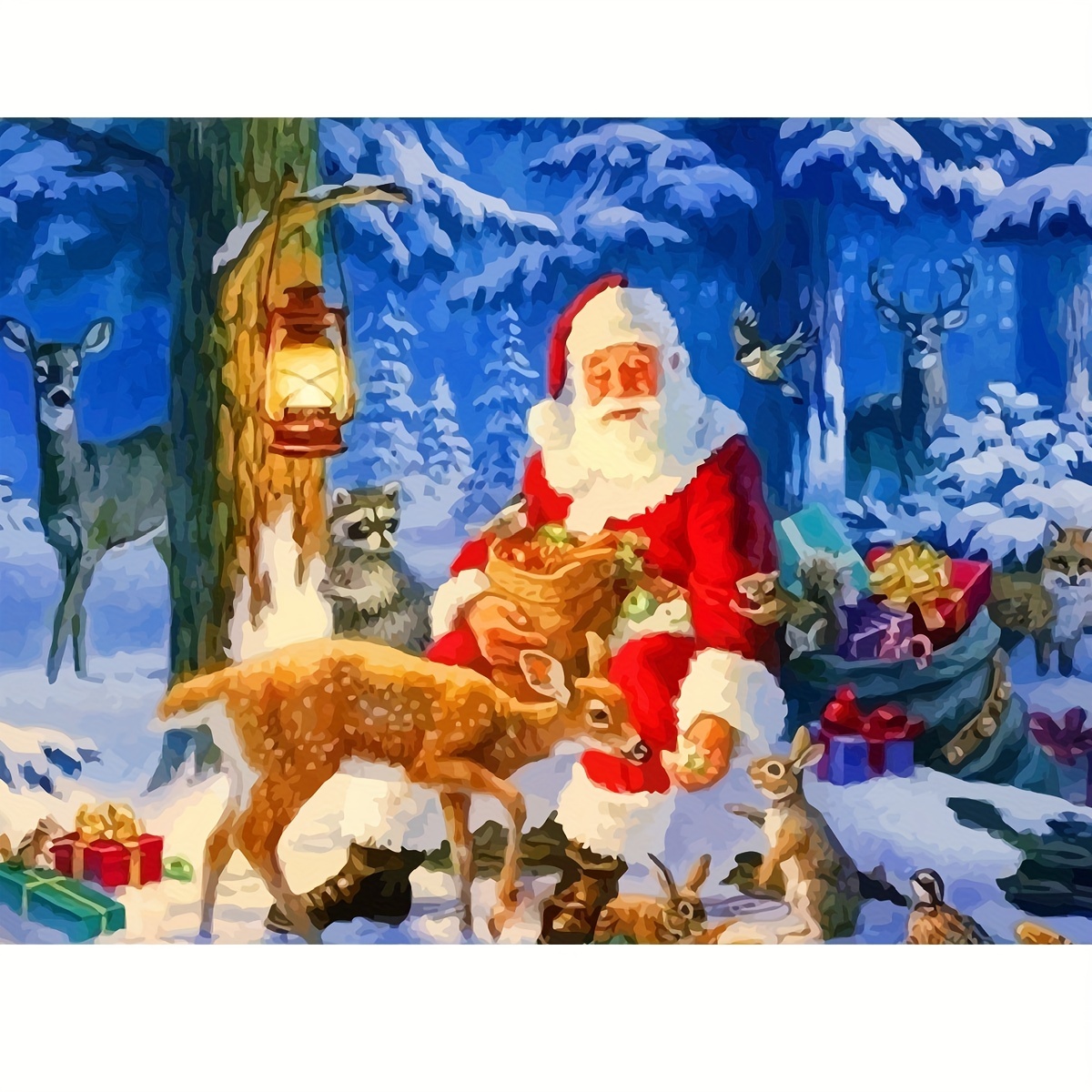 Painting By Numbers For Adults Kits Santa Claus And Elk - Temu