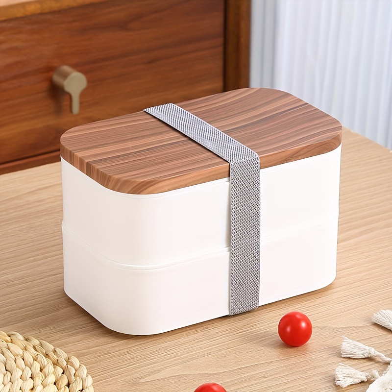 Single Layer Lunch Box With Bamboo Lid Microwaveable Bento - Temu