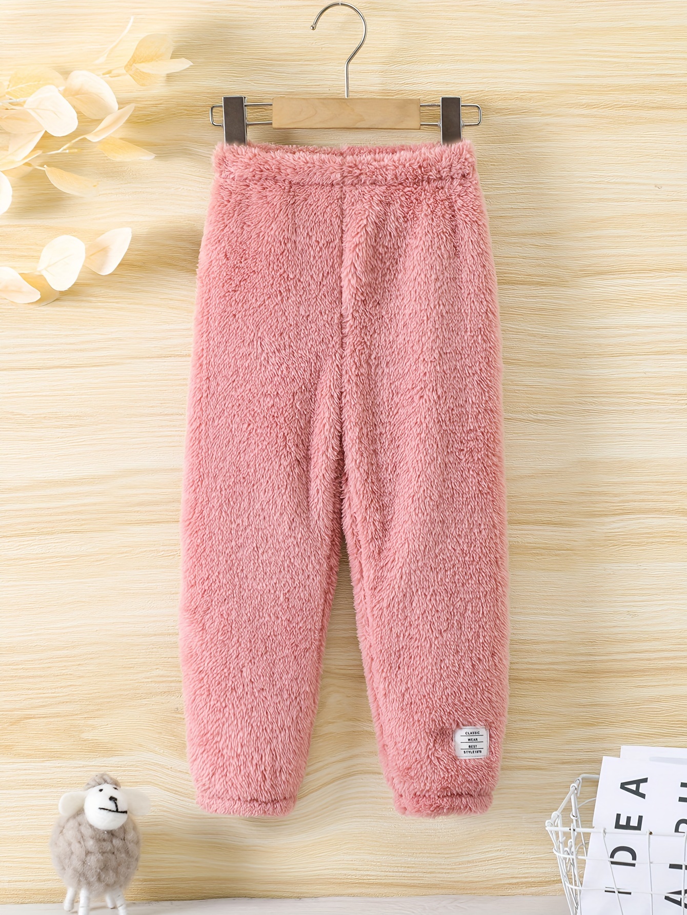 Pantalones de lana de felpa para niñas, ropa de otoño e invierno