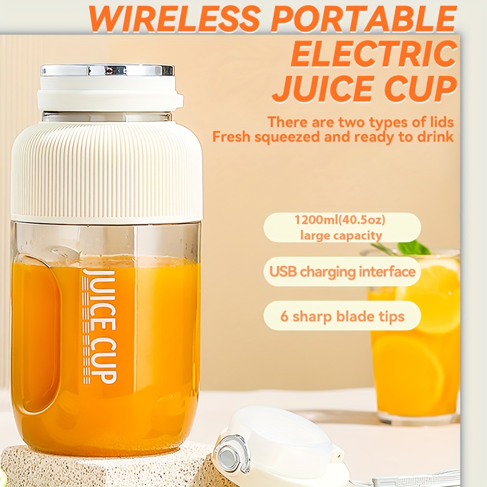 Juicer Optional Double Cup Portable Charging Small Sports - Temu