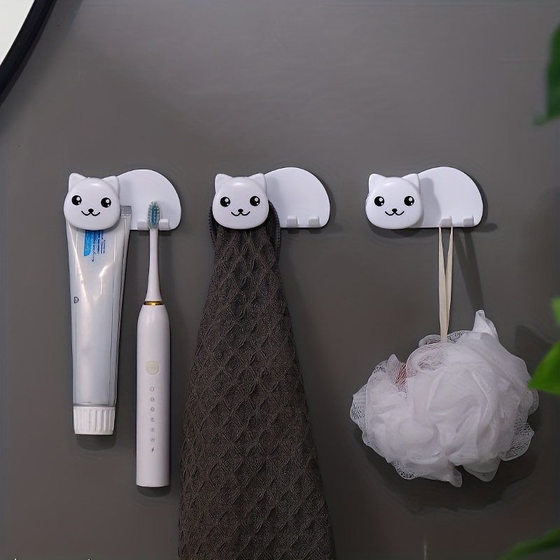 Cat Wall Mounted Toothpaste & Toothbrush Holder