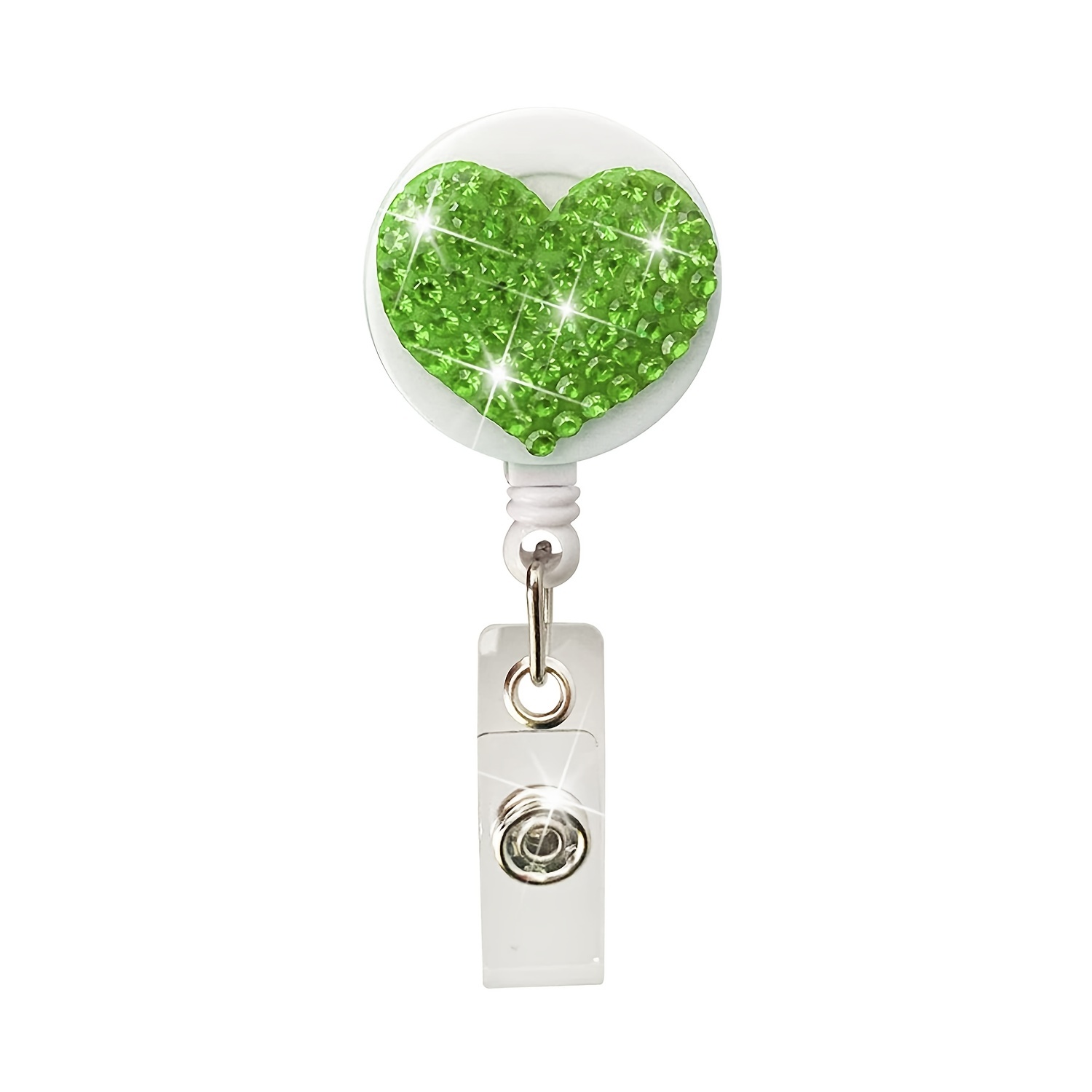 5 Pack - Cute Heart Shaped Retractable Badge Reels with 360° Swivel  Alligator Pinch Clip - Great Name Badge Holder for Nurses, Teachers, DIY  Bling 