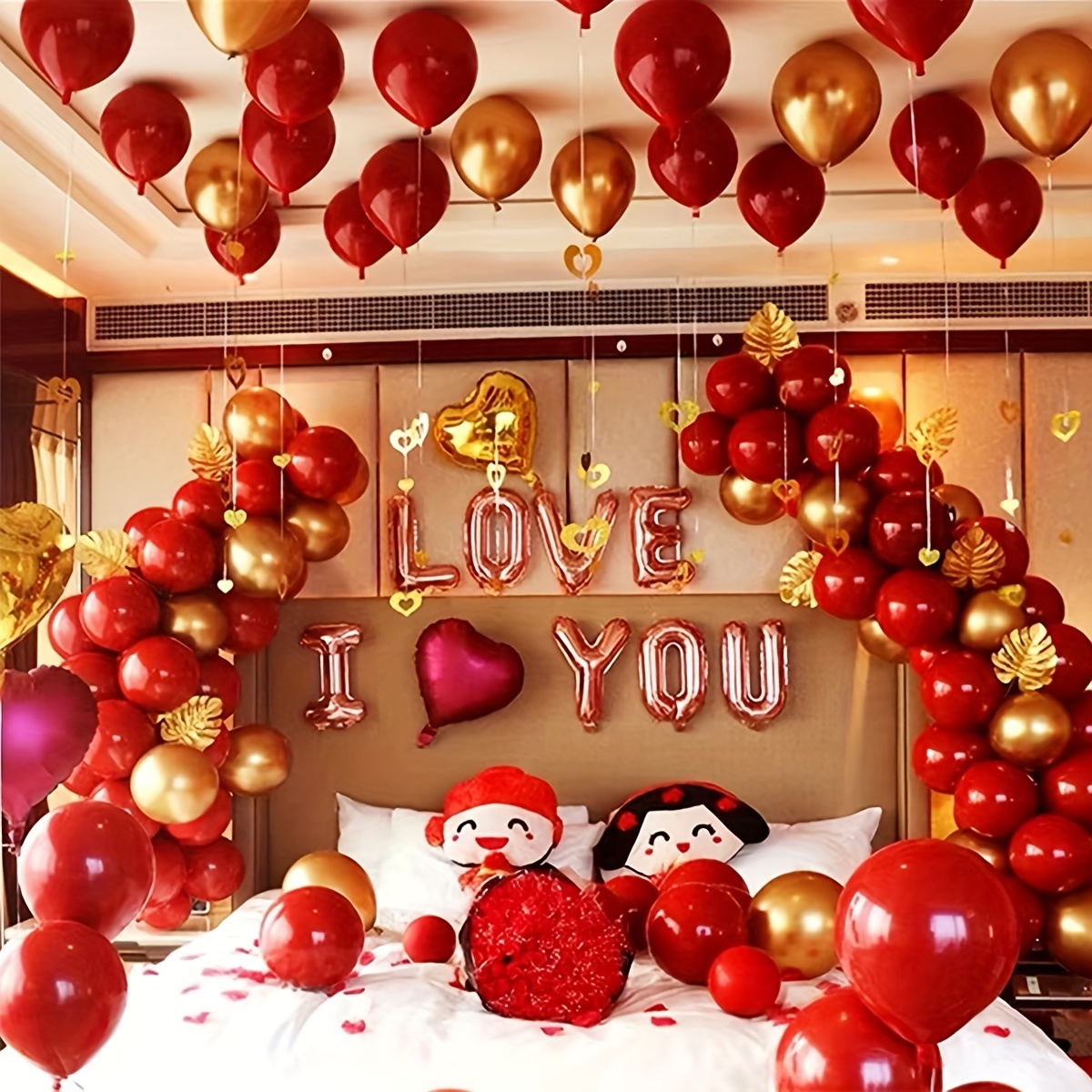 Red Heart shaped Balloons With Pomegranate Design Expressing - Temu