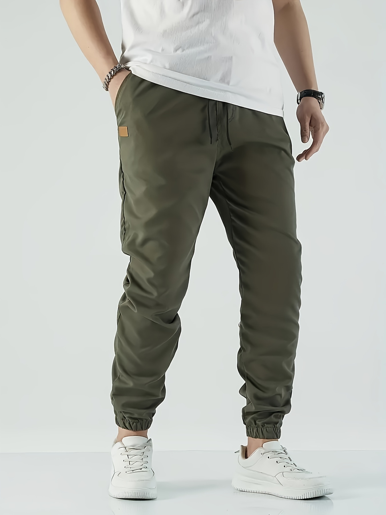 Plus Size Men's Solid Joggers Fashion Solid Pants Fall Winter, Men's  Clothing