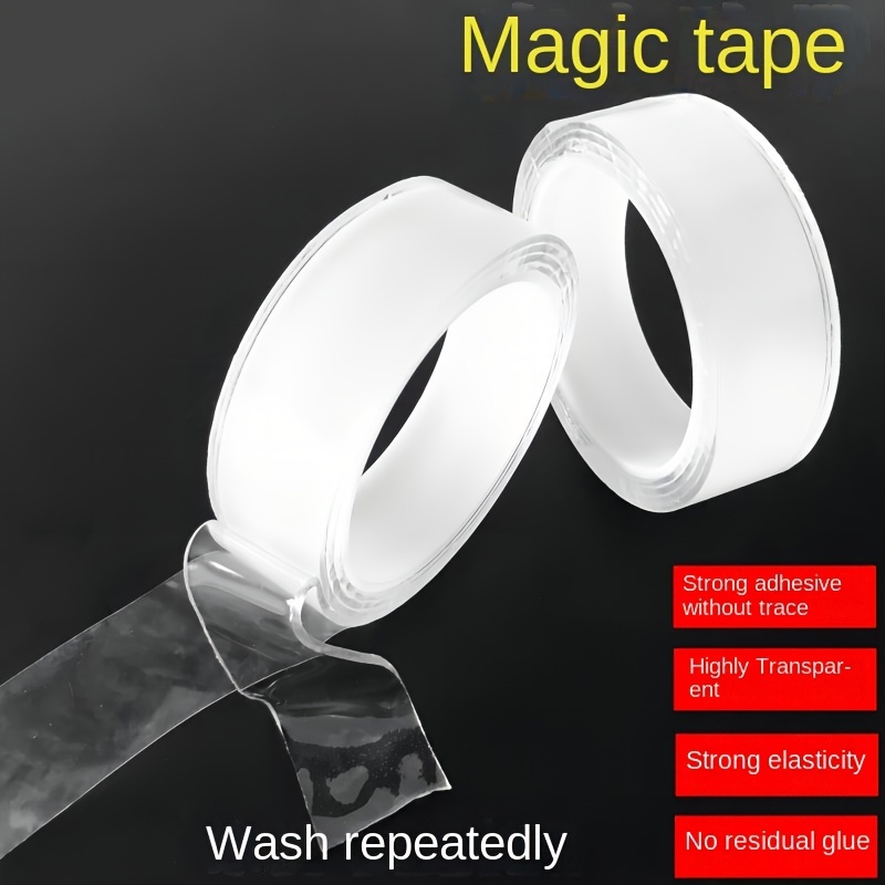 Double Sided Adhesive tape Heavy Duty, Double Stick Mounting (2 Rolls,  Total 20FT), Clear Two Sided Wall tape Strips, Removable Poster tape for  Home