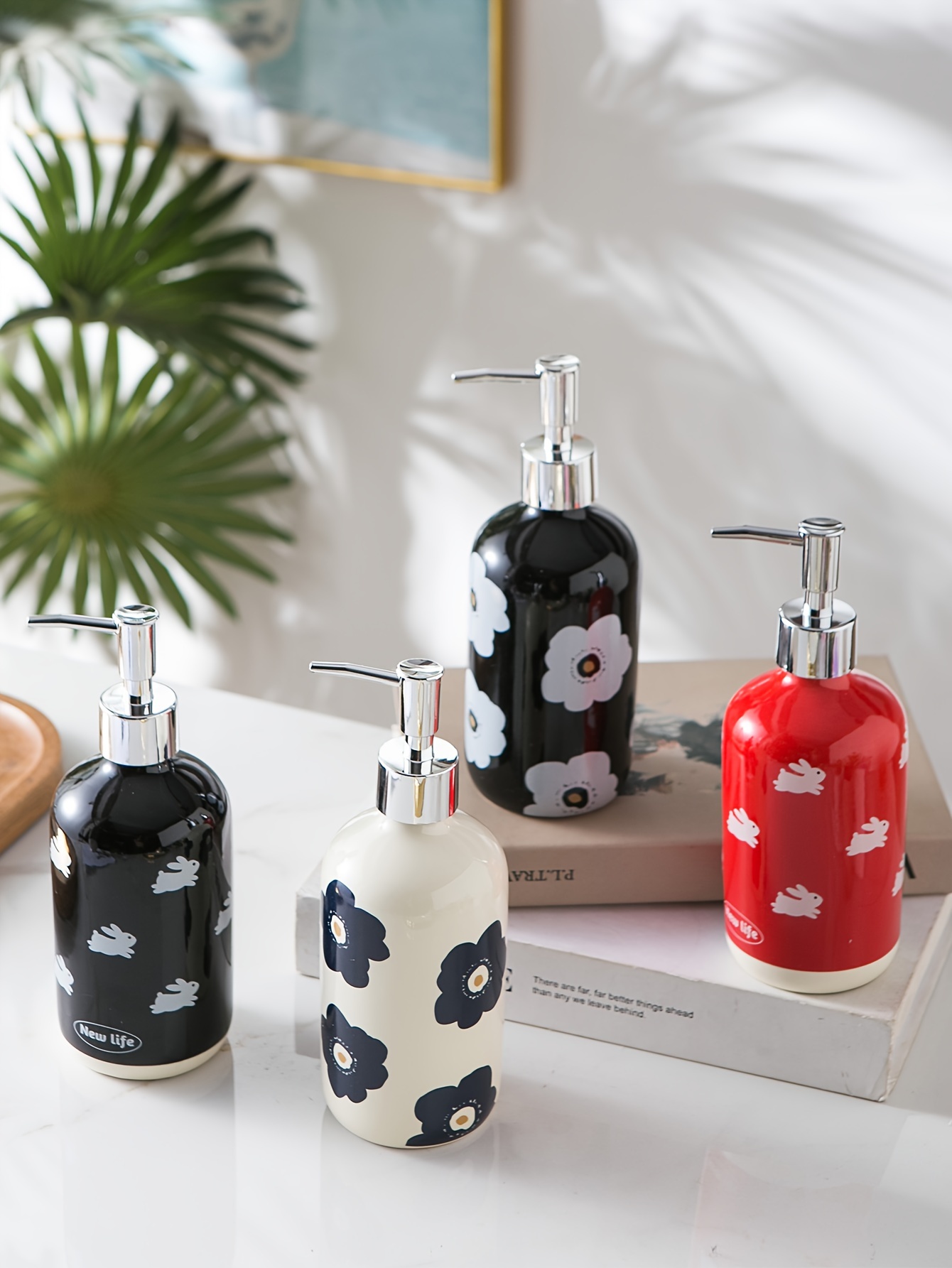 Checkered Ceramic Soap Dispenser Countertop Lotion Bottle - Temu