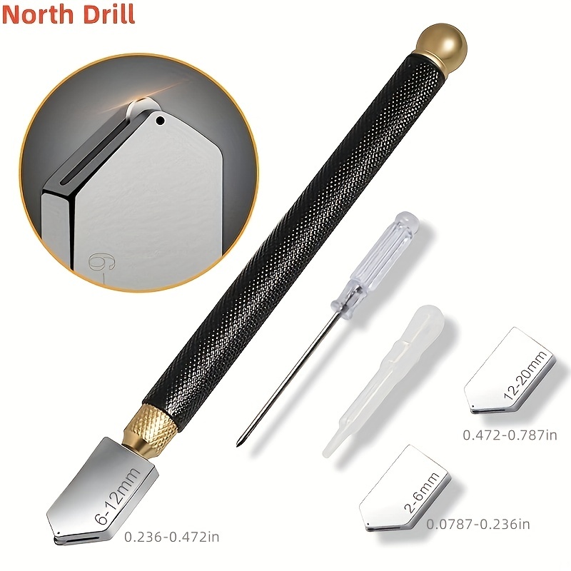 Glass Cutters Tool 2-20mm for Thick Glass Tiles Mirror Mosaic Cutting, Diamond Glass Cutter Tile Cutter with Ergonomic Handle