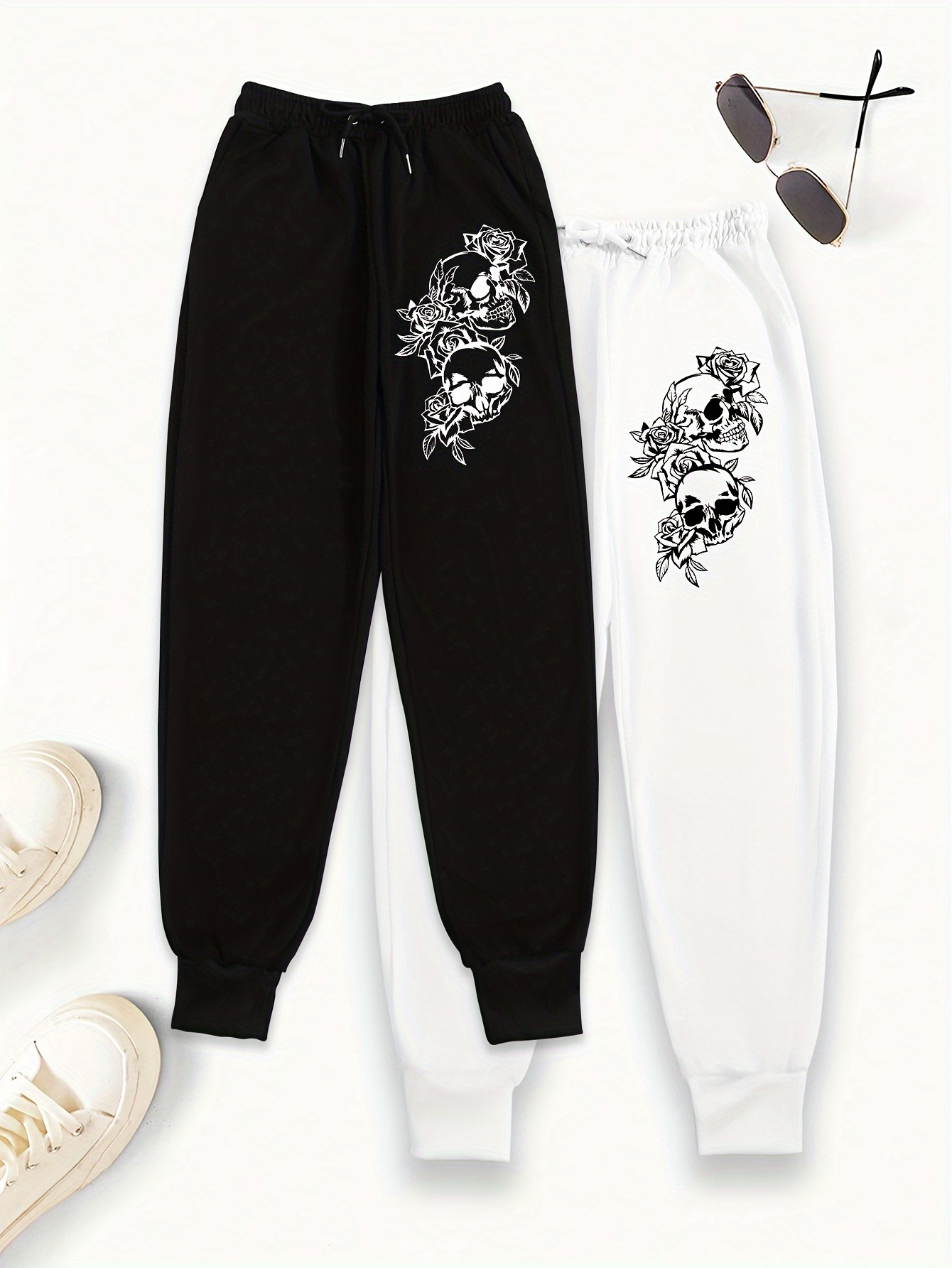 Skull sales sweatpants womens