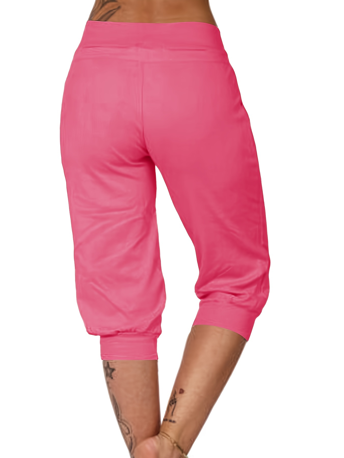 Basic Editions Capri Pants Womens Size 6 Flat Front Cotton Pink