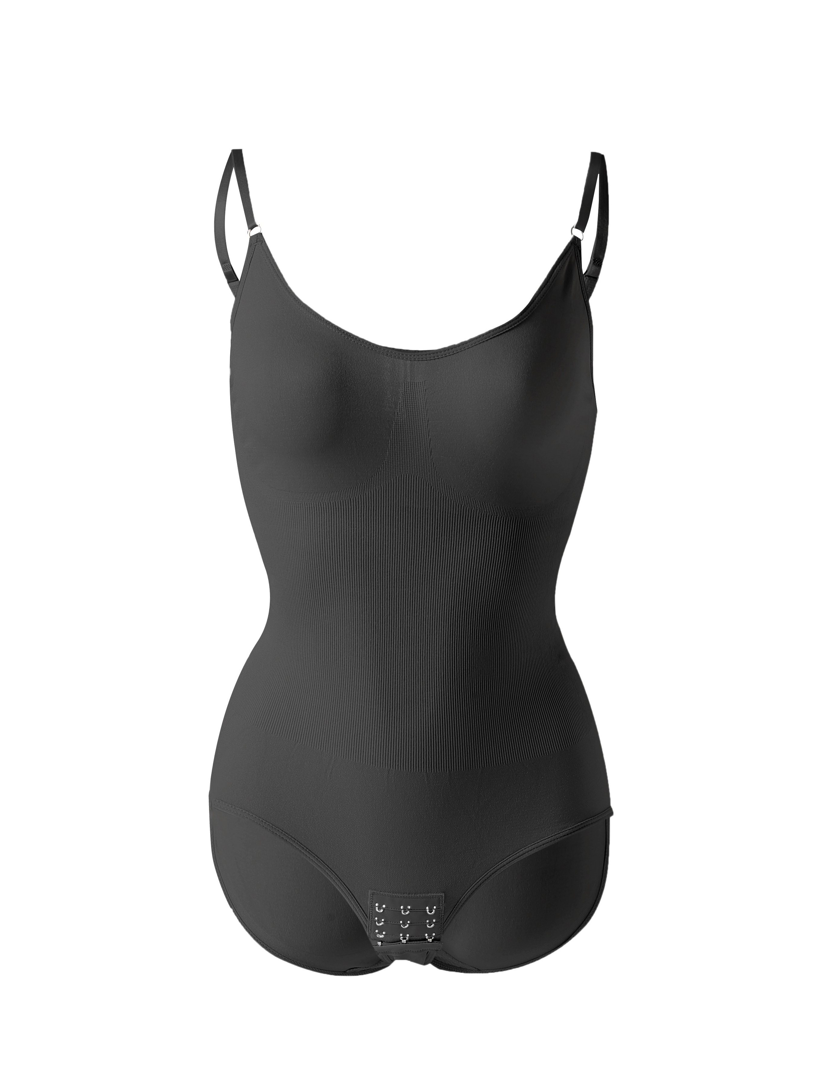 Shein Women's Solid Tummy Control Shapewear Bodysuit RP9 Black