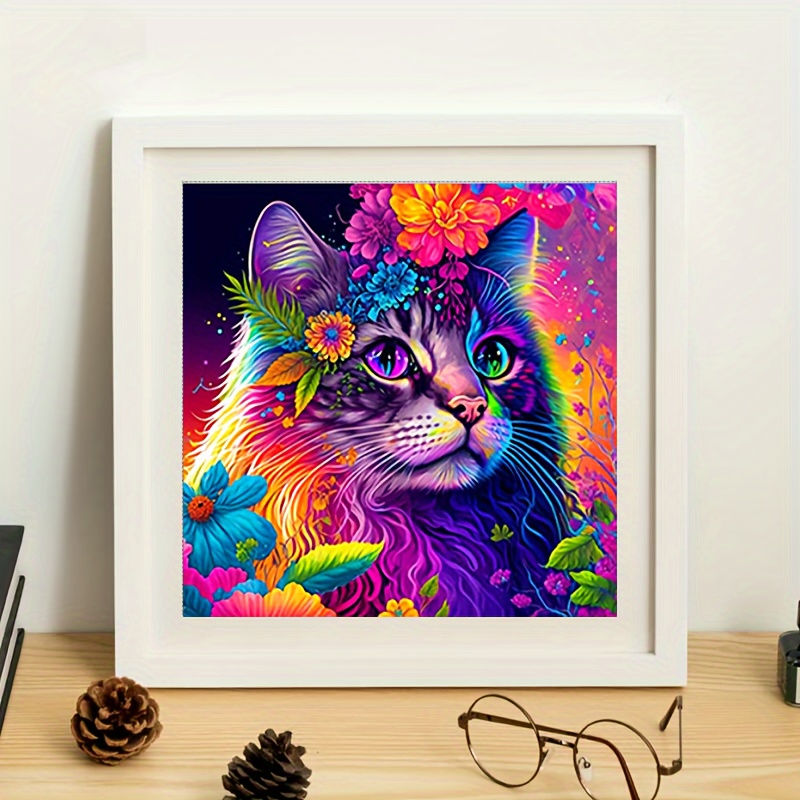 Colorful Cat Diamond Painting Kit - Ideal for Beginners
