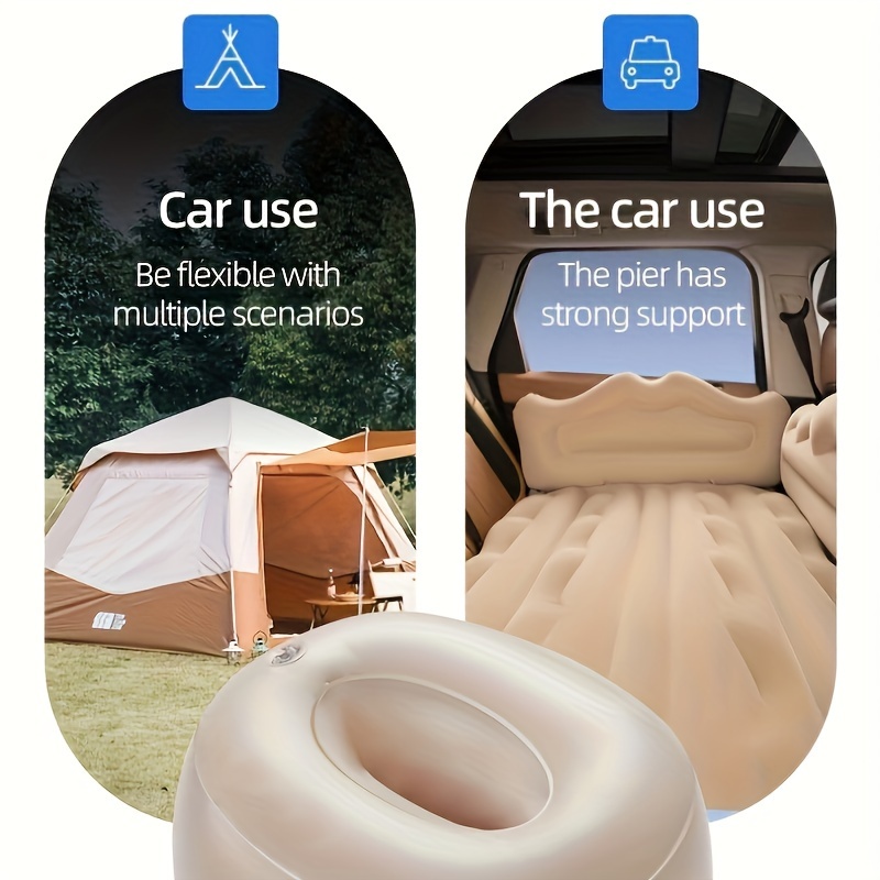 Cama de viaje para coche, colchón de aire automático, almohadilla para  dormir, asiento trasero inflable, cojines para exteriores, sofá cama de