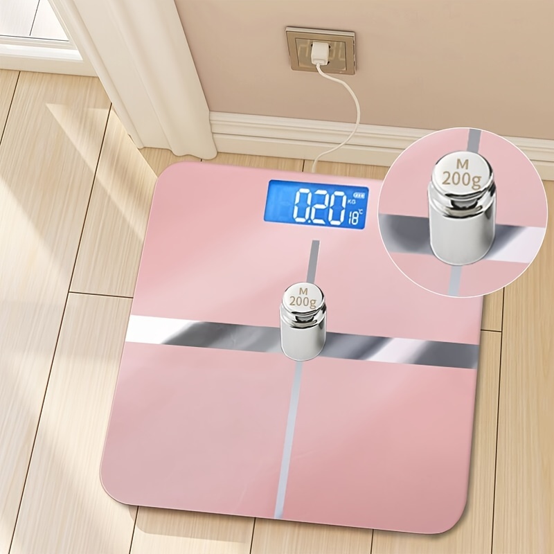 Highly Accurate Digital Bathroom Body Scale, Precisely Measures Weight up  to 400 lbs - Pink