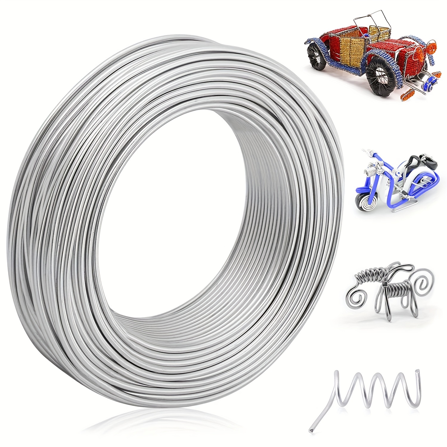 CoiTek 18 Gauge (1 mm) Aluminum Craft Wire 328 FT (100 m) Bendable Alu
