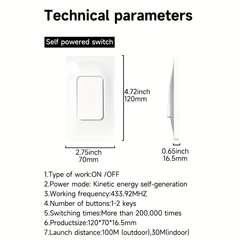 Kinetic Light Switch and Socket Cap