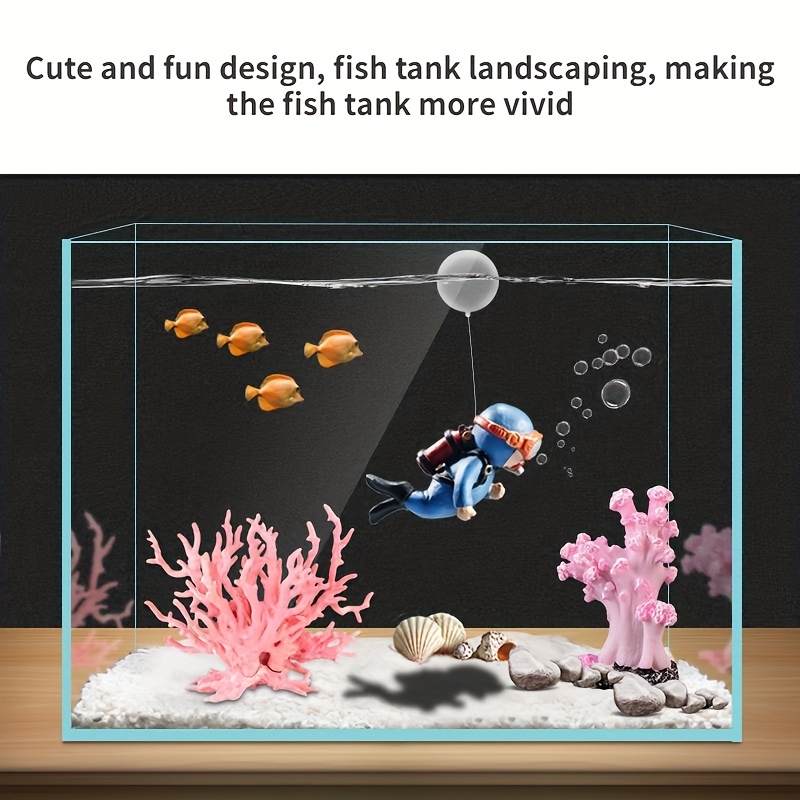Fish Tank Decorations Cute Little Diver Aquarium Decoration - Temu