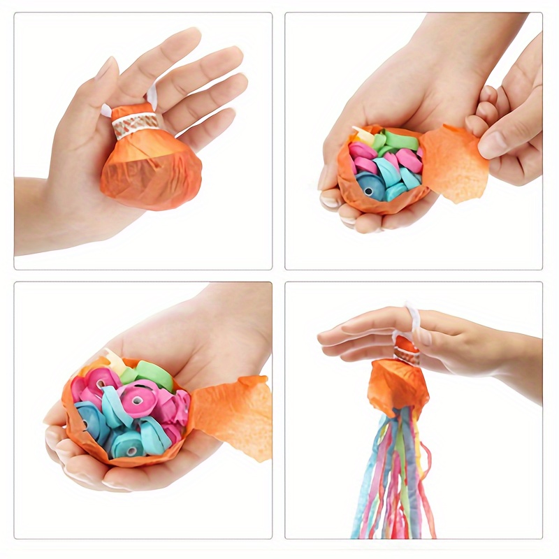 5 pcs Hand Throw Paper Streamers Magic Confetti Poppers