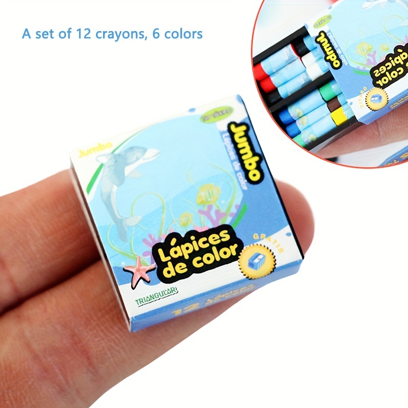 Mini Box Coloring Crayons 12 Color Crayons Writeable - Temu