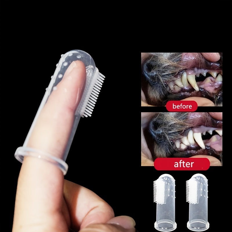 2pcs Soft Finger Toothbrush for Dog and Cat Dental Care