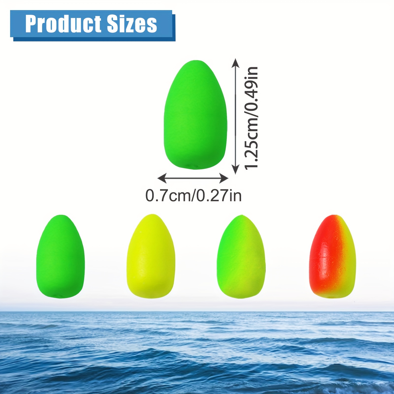 100pcs Pompano Floats Oval Foam Floats for Surf Fishing Rig Float Cylinder  Float
