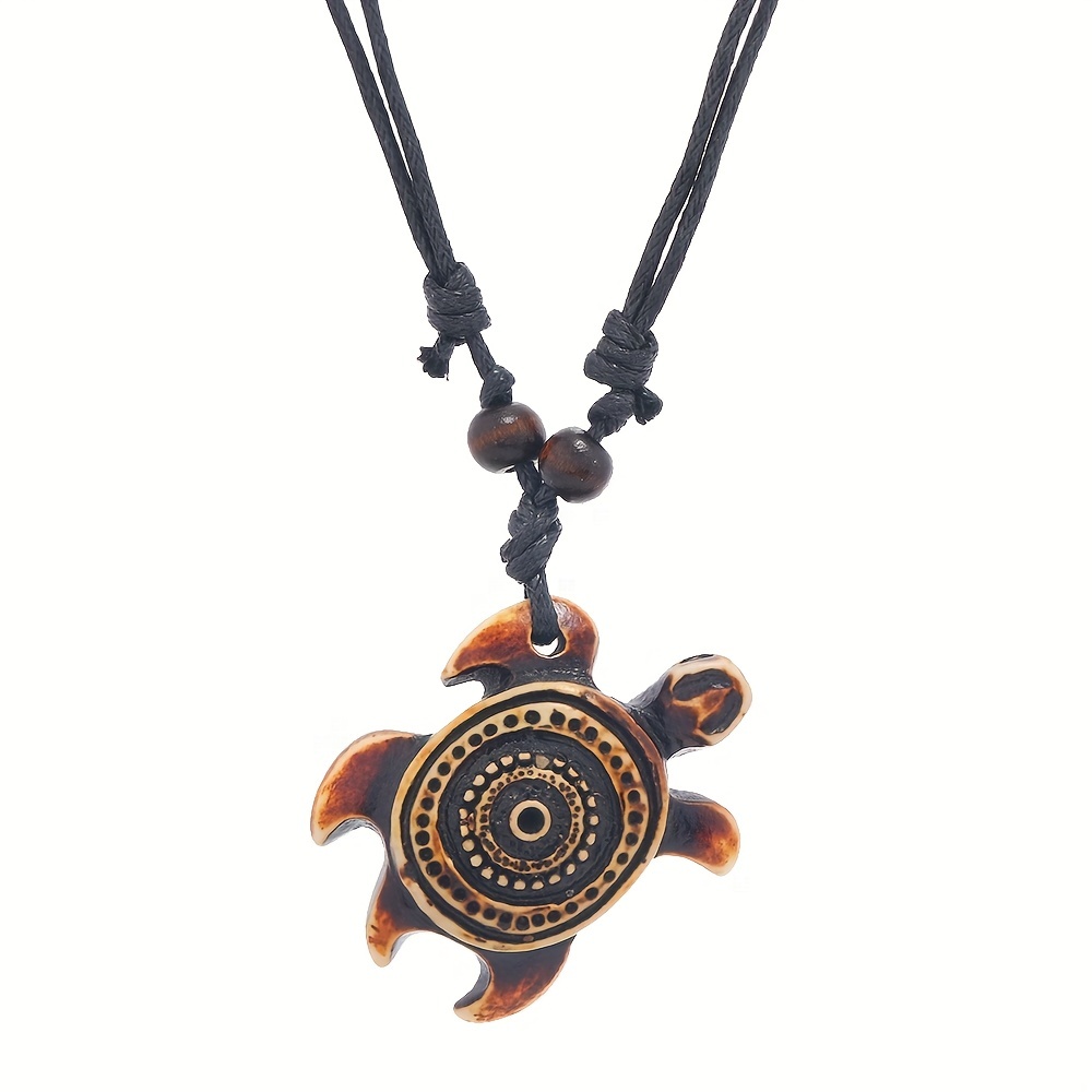 Carved on sale turtle necklace