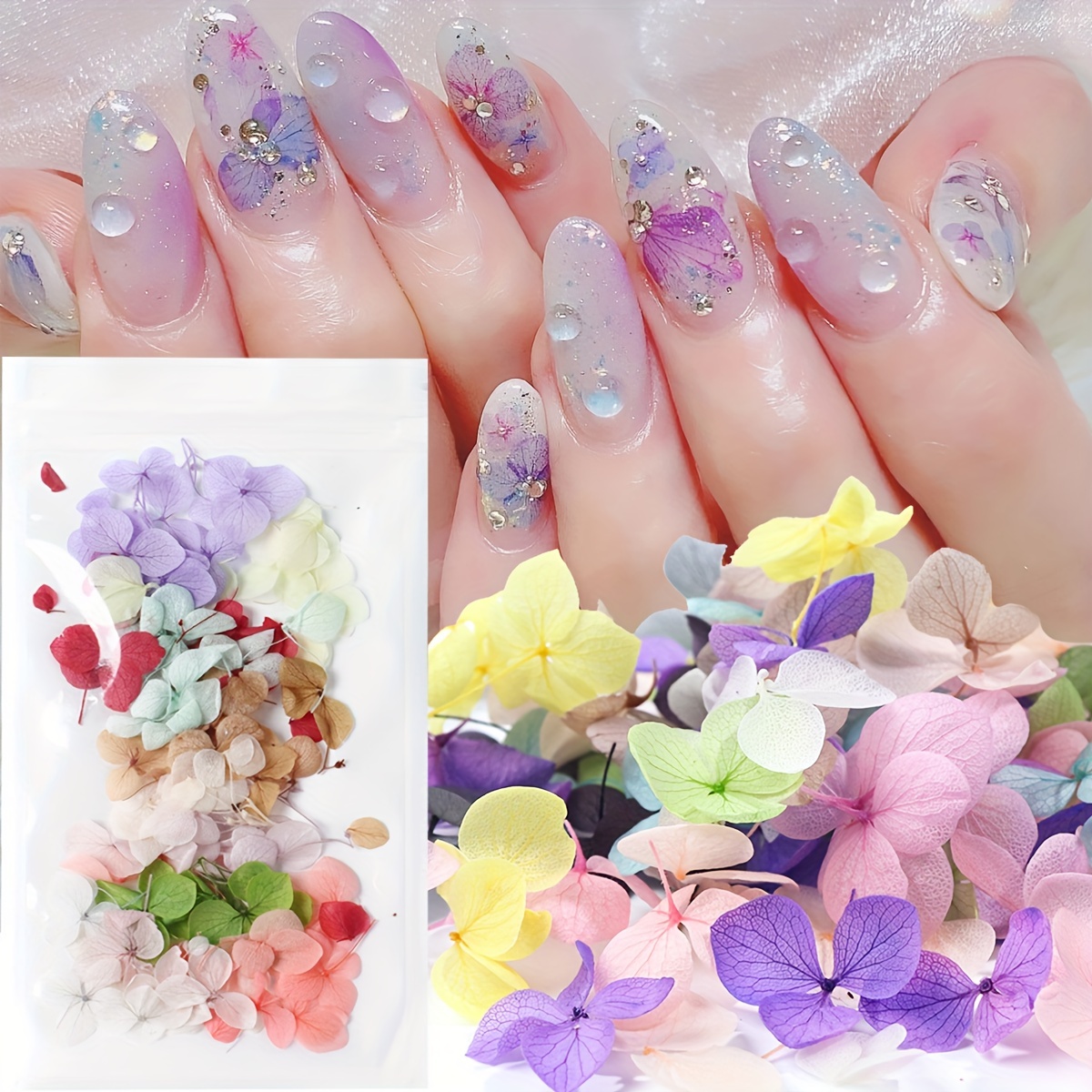 30 Pcs 3D Dried Flowers for Nails, Dried Flowers for Resin Nail Craft Art  Accessories, Pressed Dried Flower Nail Art Decoration Tips DIY Manicure
